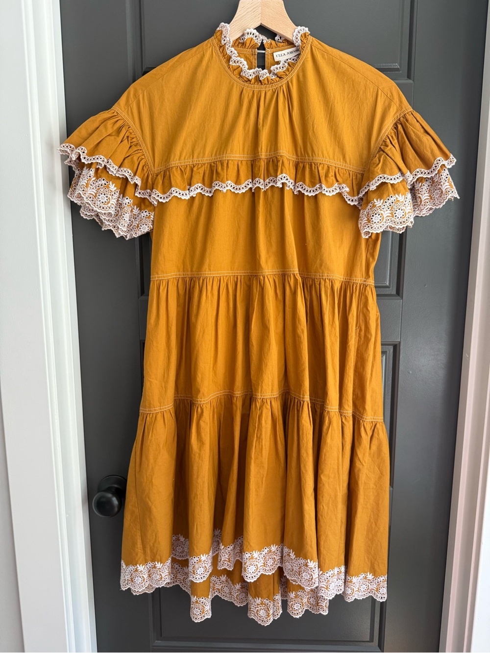 Ulla Johnson Lace-Trim Tiered Dress